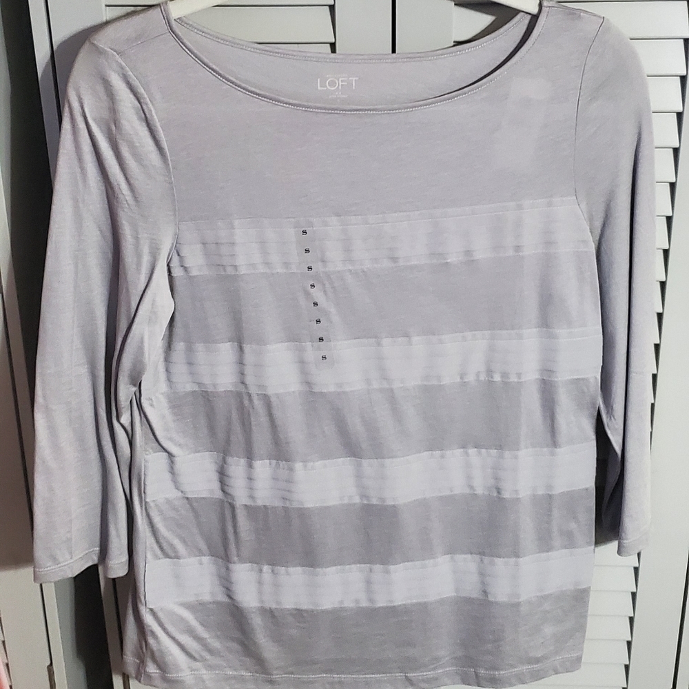 Ann Taylor Loft Long Sleeve Shirt - Grey